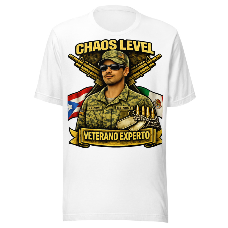 Chaos Level Expert Veteran Shirt | Military Humor Tee | Gift for Army Supporters