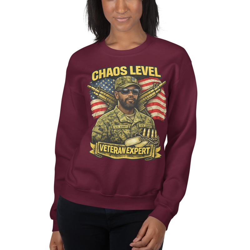 Chaos Level Expert Retired Veteran Shirt | Military Humor Tee | Gift for Retired Veterans