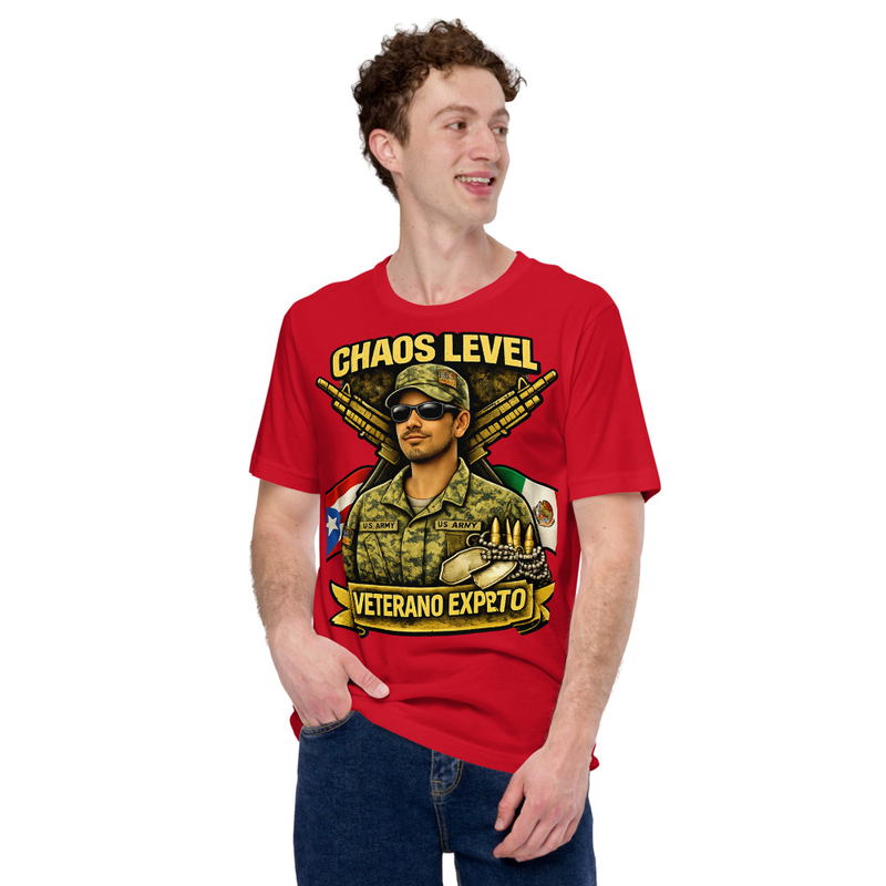 Chaos Level Veteran Expert Shirt | Funny Army Tee | Gift for Veteran Brother