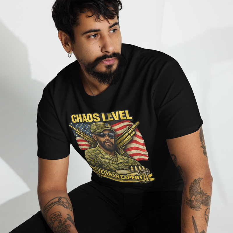 Chaos Level Veteran Expert T-Shirt | Military Shirt | Veteran Gift