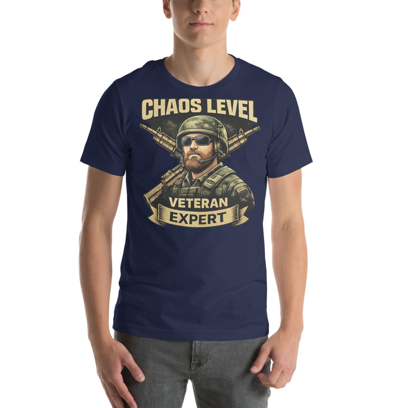 Chaos Level Veteran Expert Shirt | Funny Army Tee | Gift for Veteran Dad
