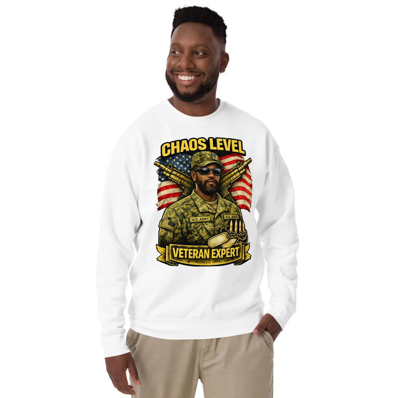 Funny Chaos Level Veteran Expert Shirt | Military Veteran T-Shirt | Gift for Him