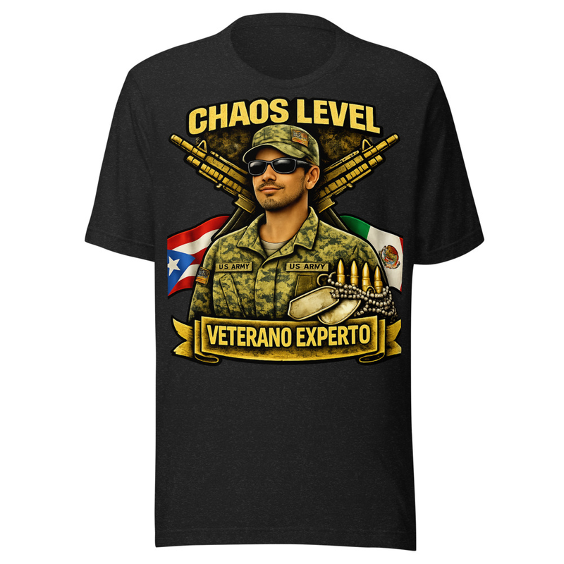 Chaos Level Expert Veteran Shirt | Military Humor Tee | Gift for Army Supporters