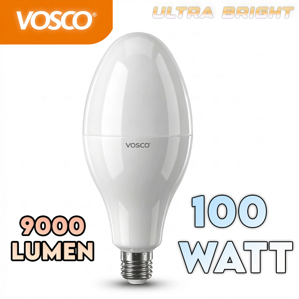 LAMPU LED 40-100 WATT LAMPU JALAN HEMAT ENERGI E27 DAN E 40, SUPER TERANG! LAMPU VOSCO DENGAN SNI DAN GARANSI SETAHUN BONUS FITTING E40 MODEL MERCURY