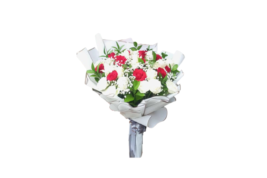 Romantic Red & White Bouquet