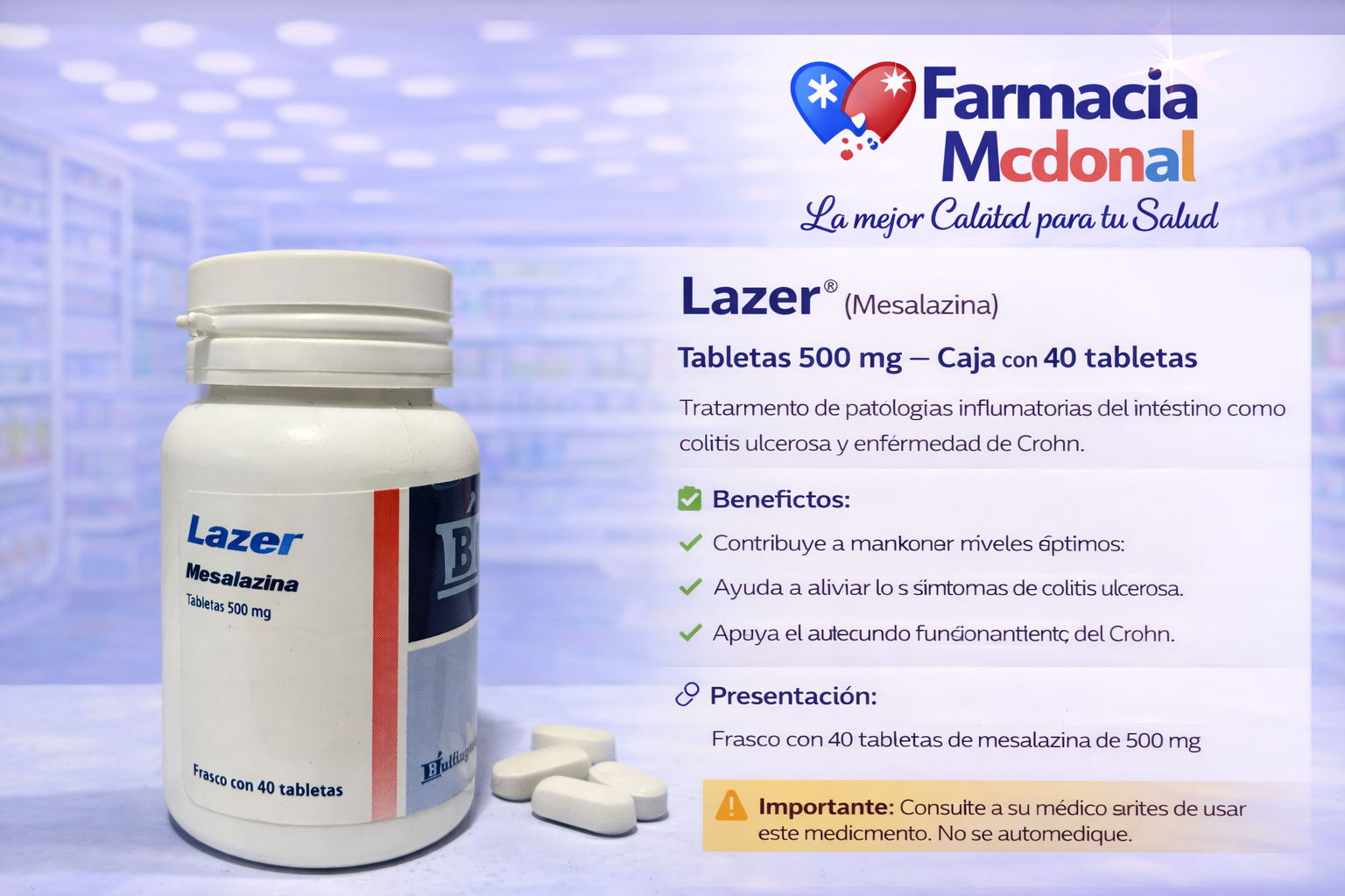 Lazer Tabletas 500 mg