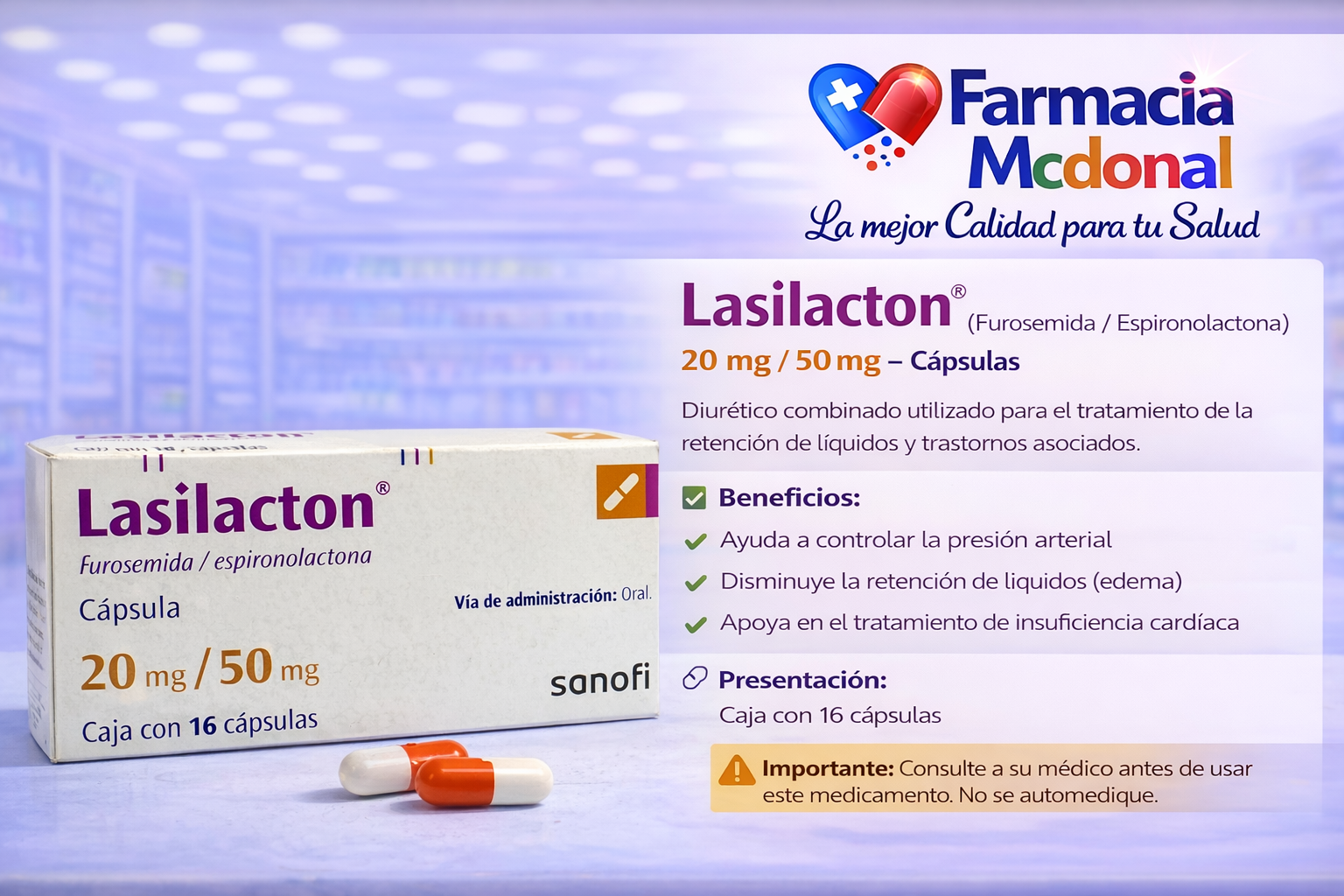 Lasilacton 20 mg/50 mg
