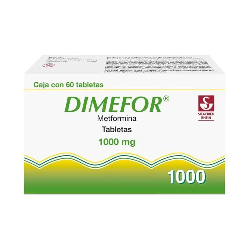 Dimefor 1000 mg 60 Tabletas