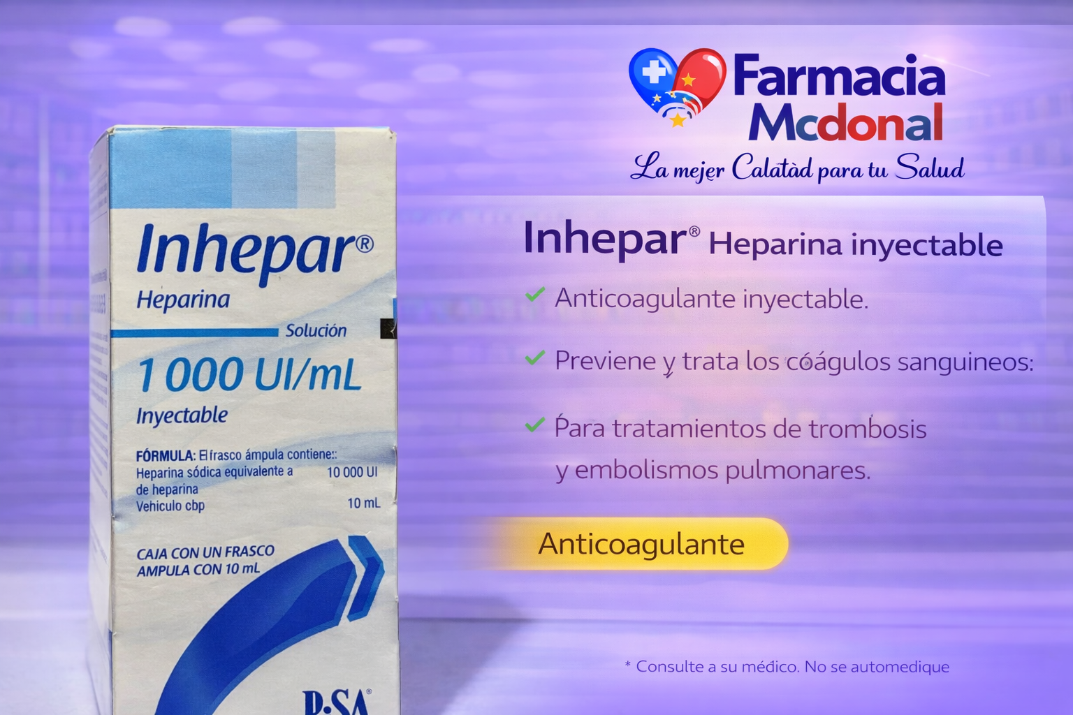 Inhepar Heparina 1000 UI/mL