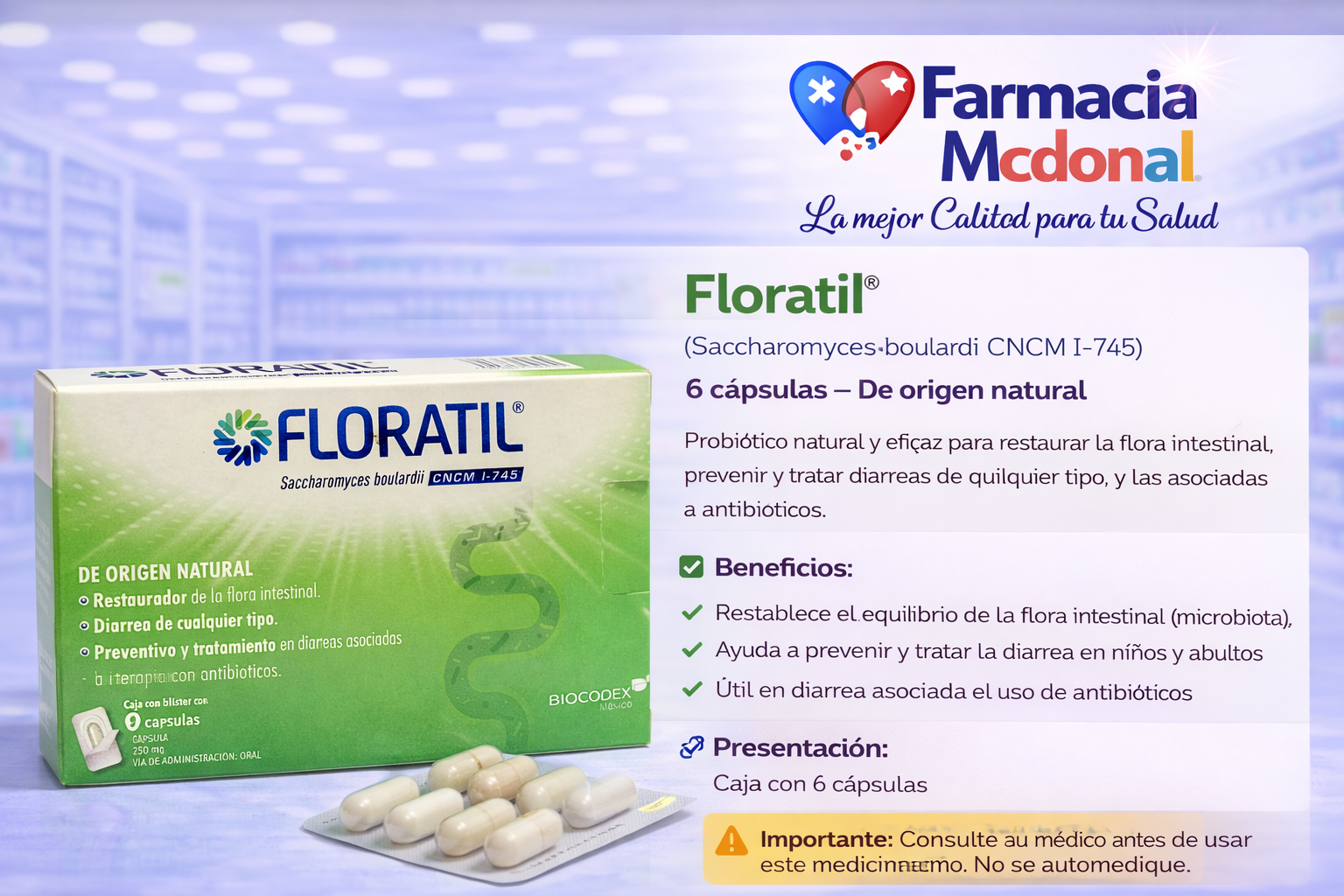 Floratil 6 cápsulas