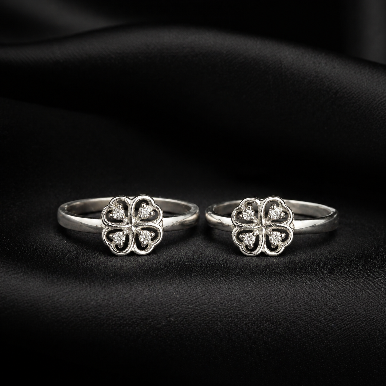 Silver Clover Rings