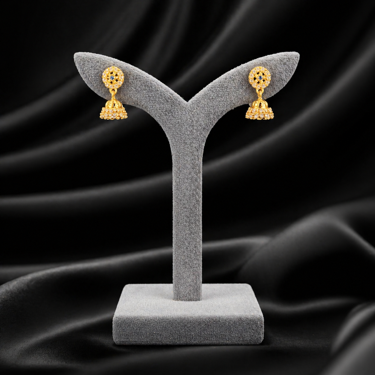Gold Jhumka Earrings