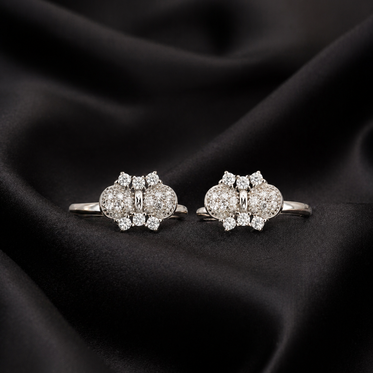 Elegant Butterfly Diamond Rings