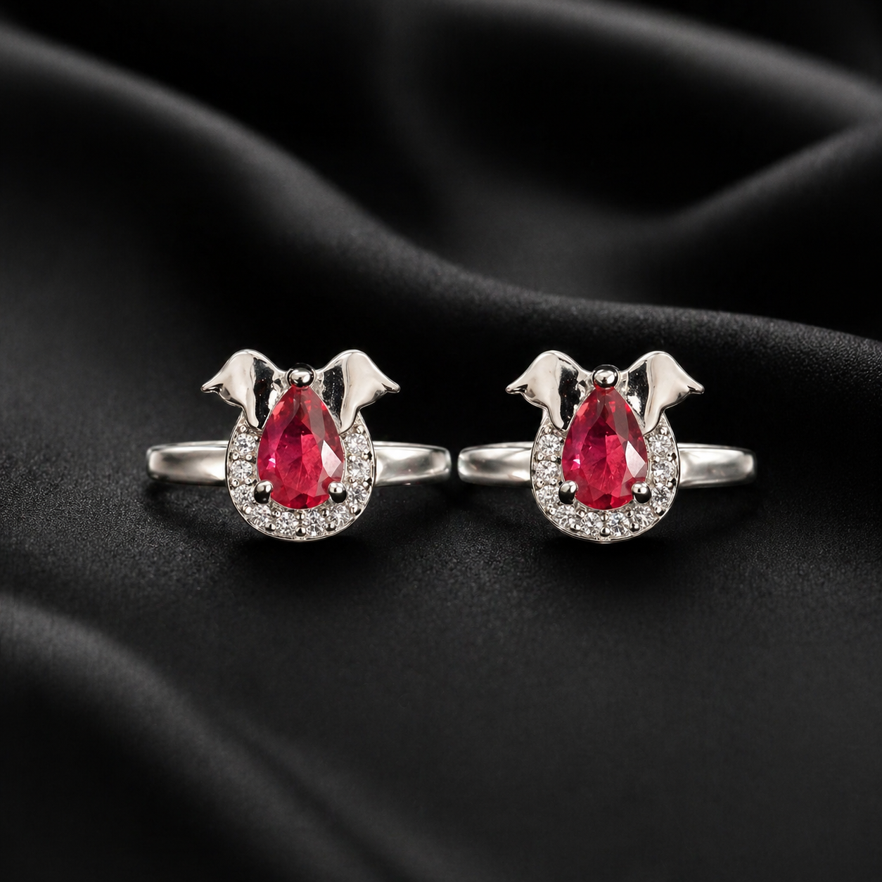 Angel Wing Ruby Rings