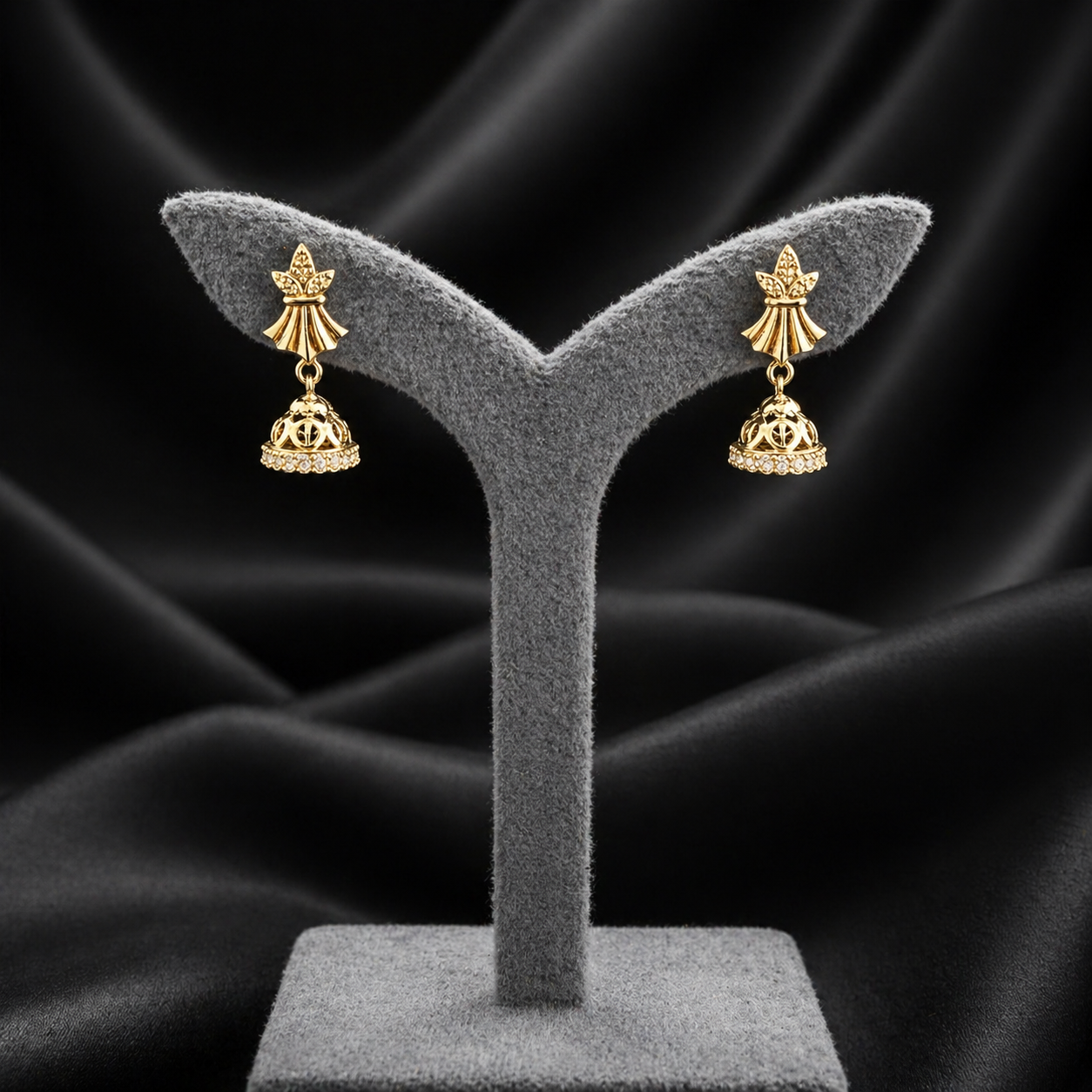 Elegant Gold Jhumka Earrings