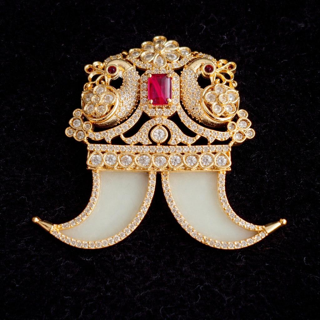 Gold Temple Jewelry Brooch