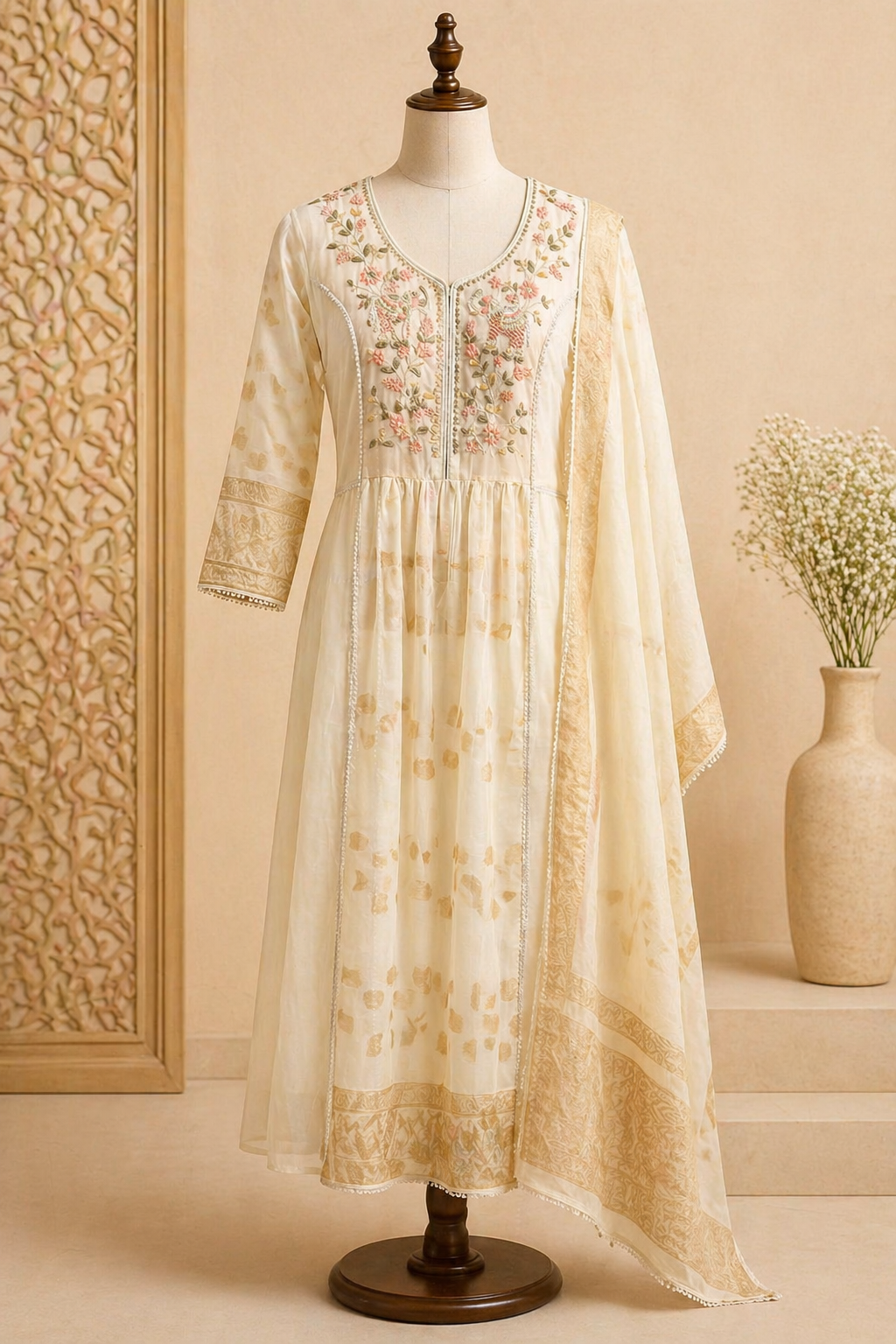 Elegant Floral Anarkali Suit