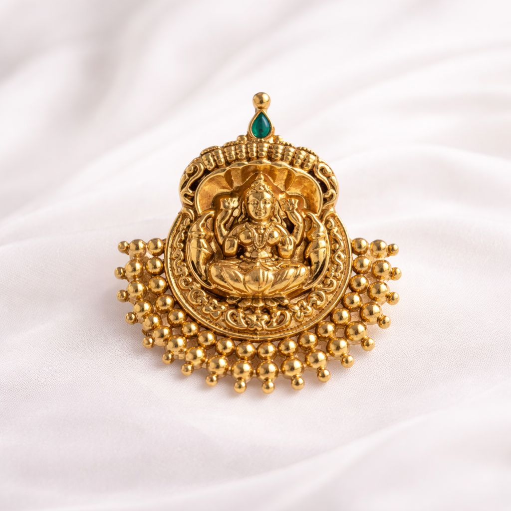 Antique Goddess Gold Brooch