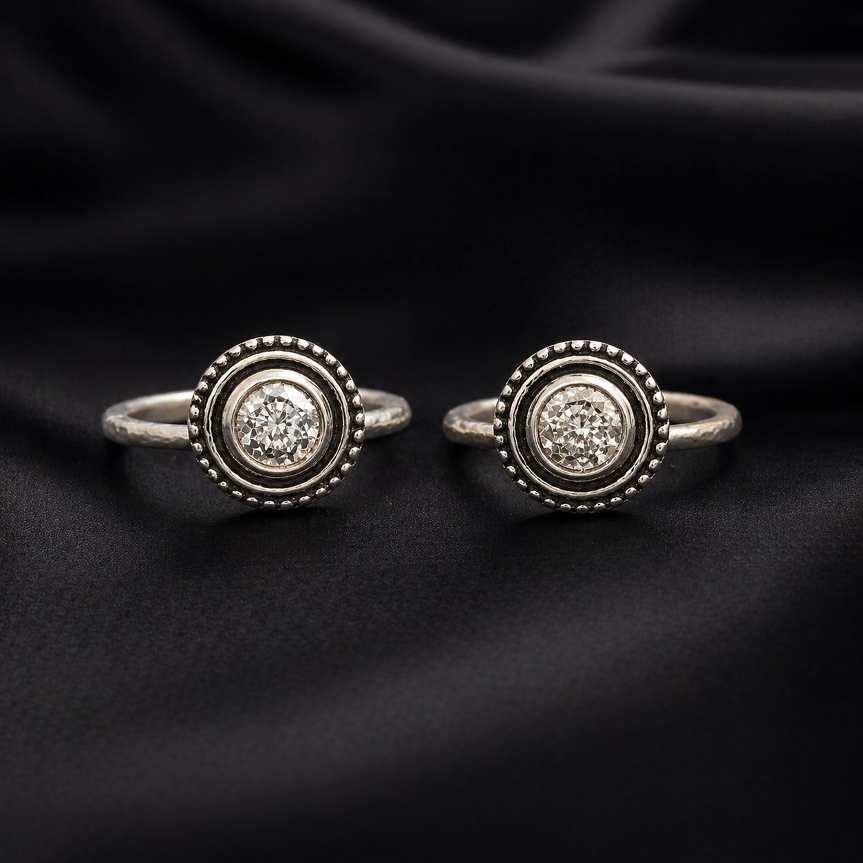 Elegant Silver Stud Rings