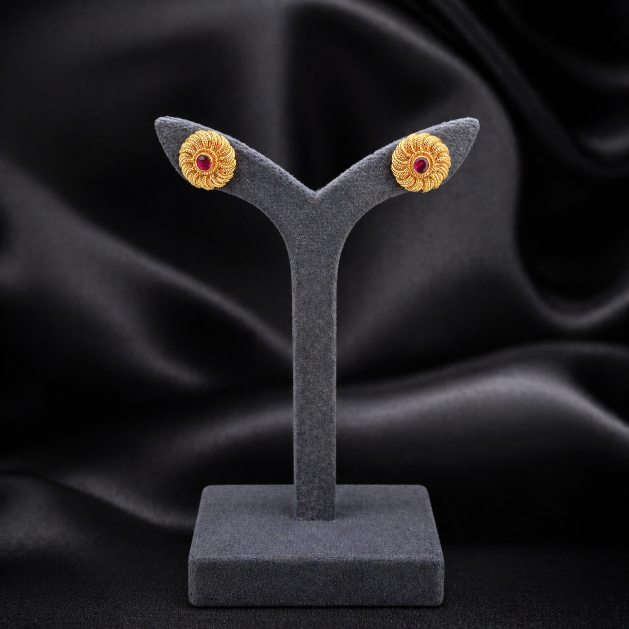Gold Floral Stud Earrings