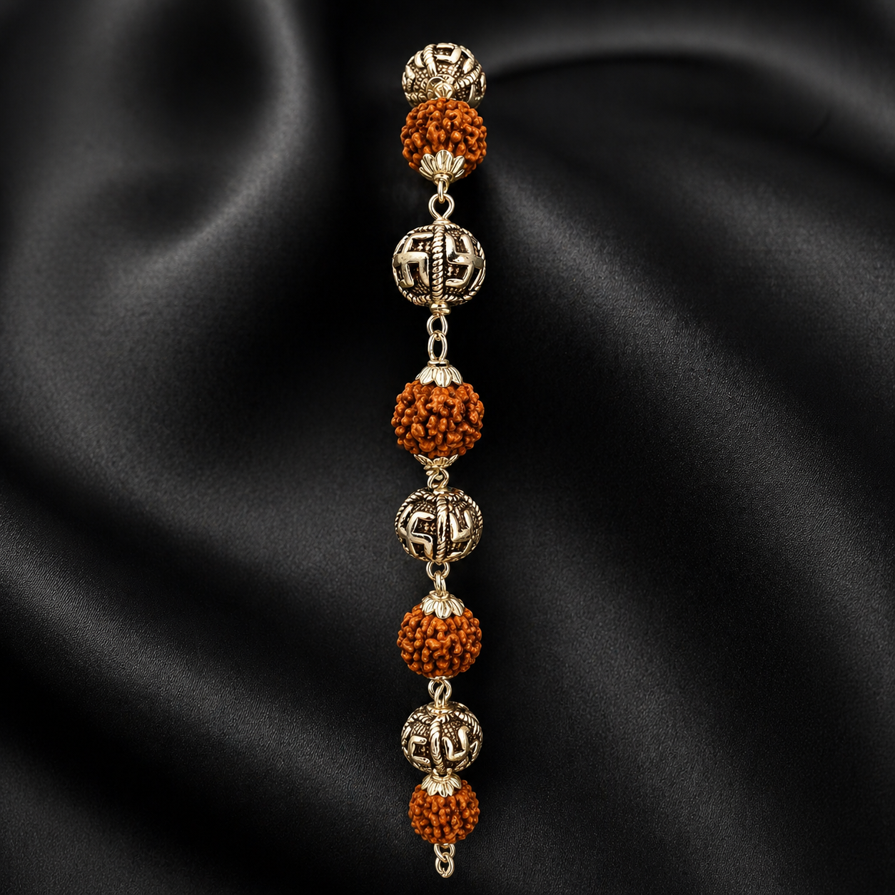 Rudraksha Metal Bead Bracelet