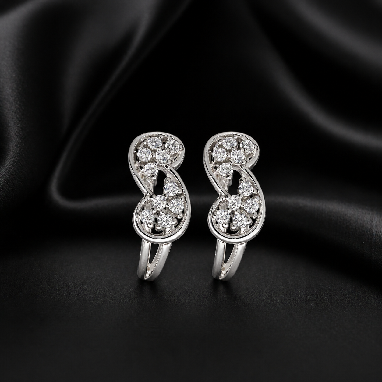 Elegant Silver Infinity Earrings