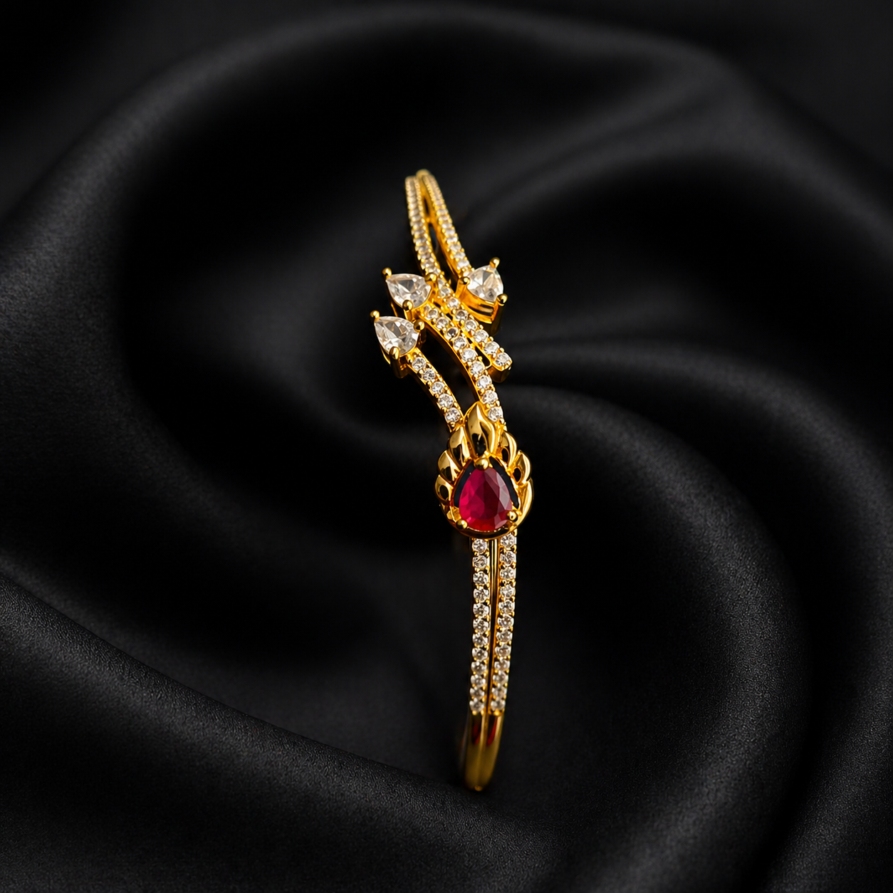 Gold Ruby Diamond Bracelet