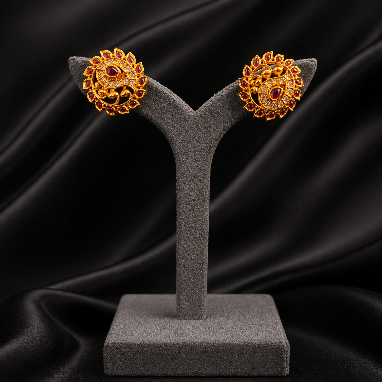 Traditional Gold-Plated Stud Earrings