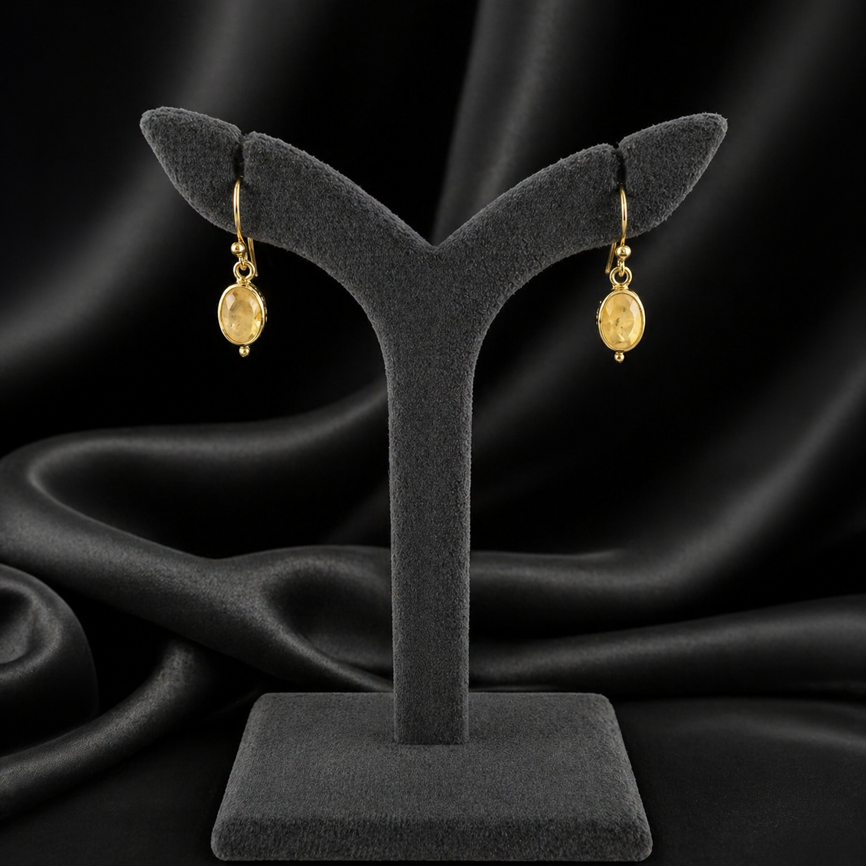 Elegant Gold-Plated Oval Earrings