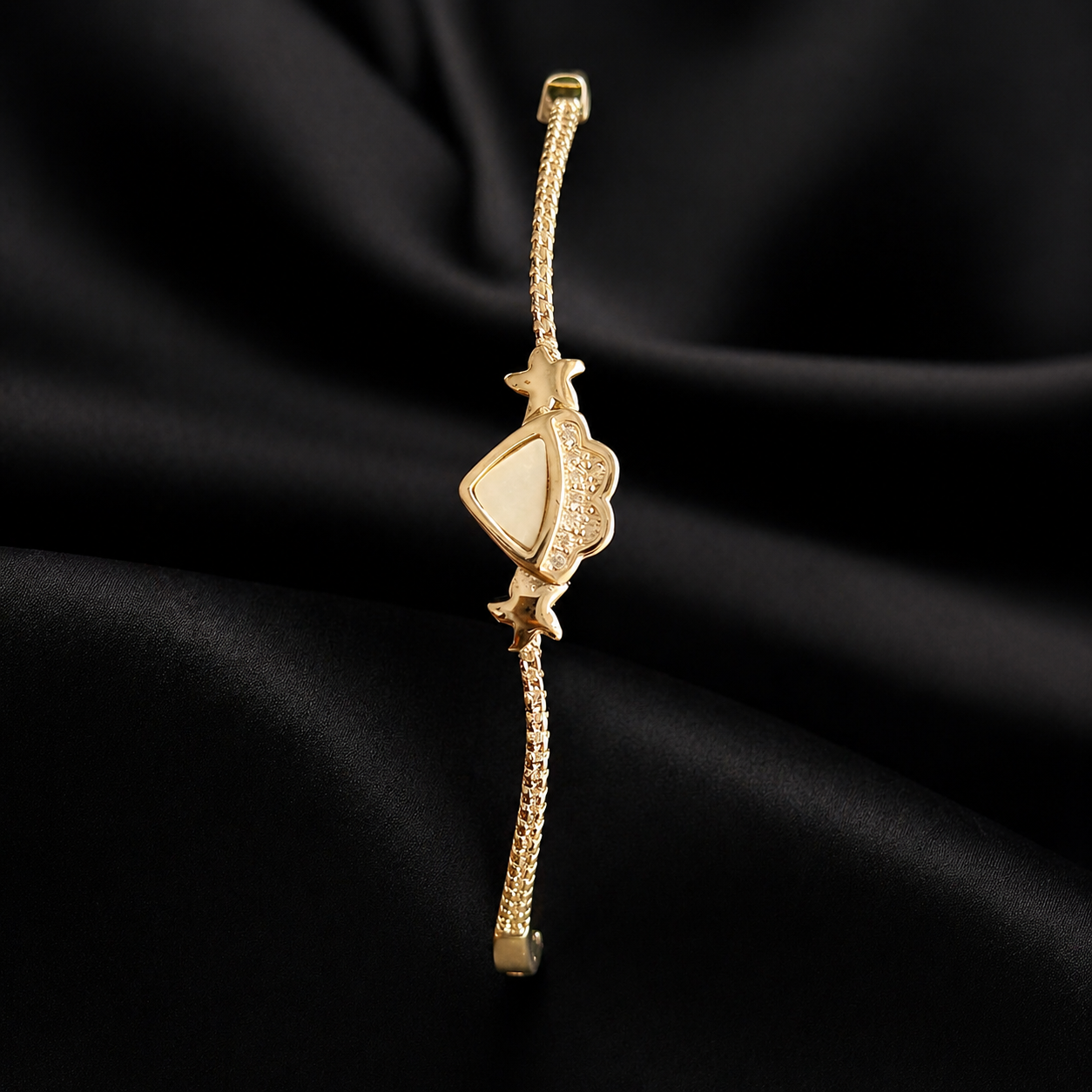 Gold Crown Charm Bracelet