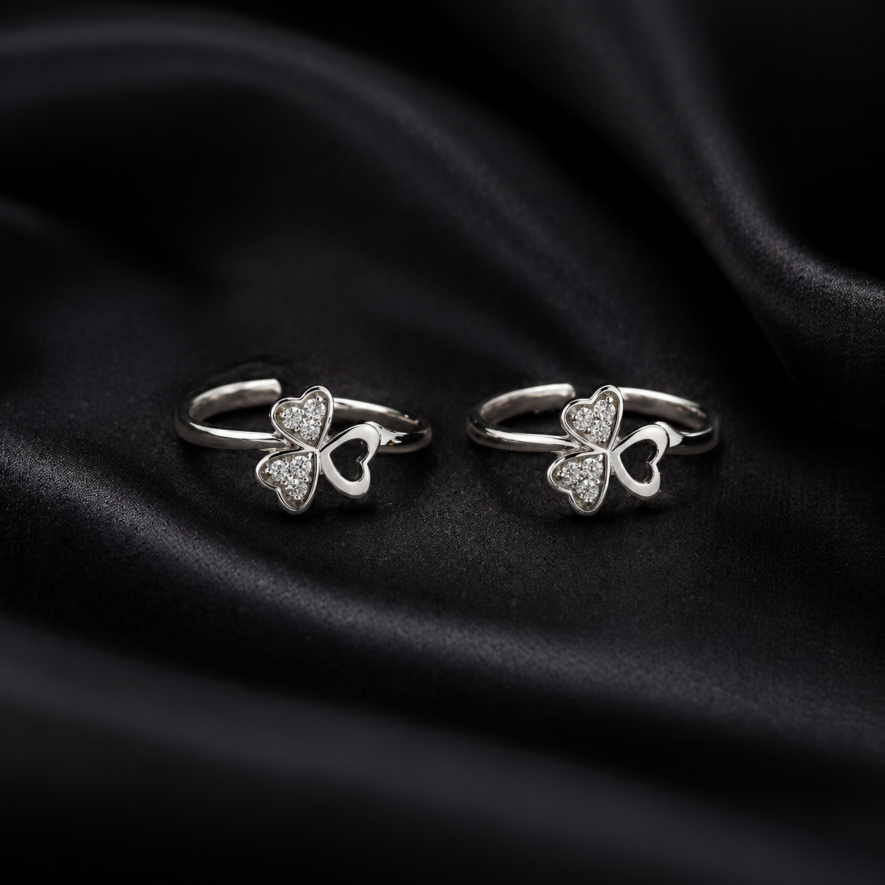 Silver Heart-Shaped Earrings