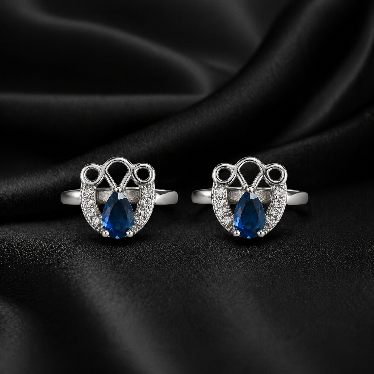 Blue Sapphire Silver Rings