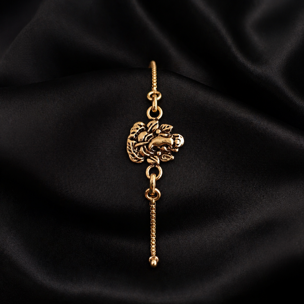 Gold-Plated Lotus Bracelet