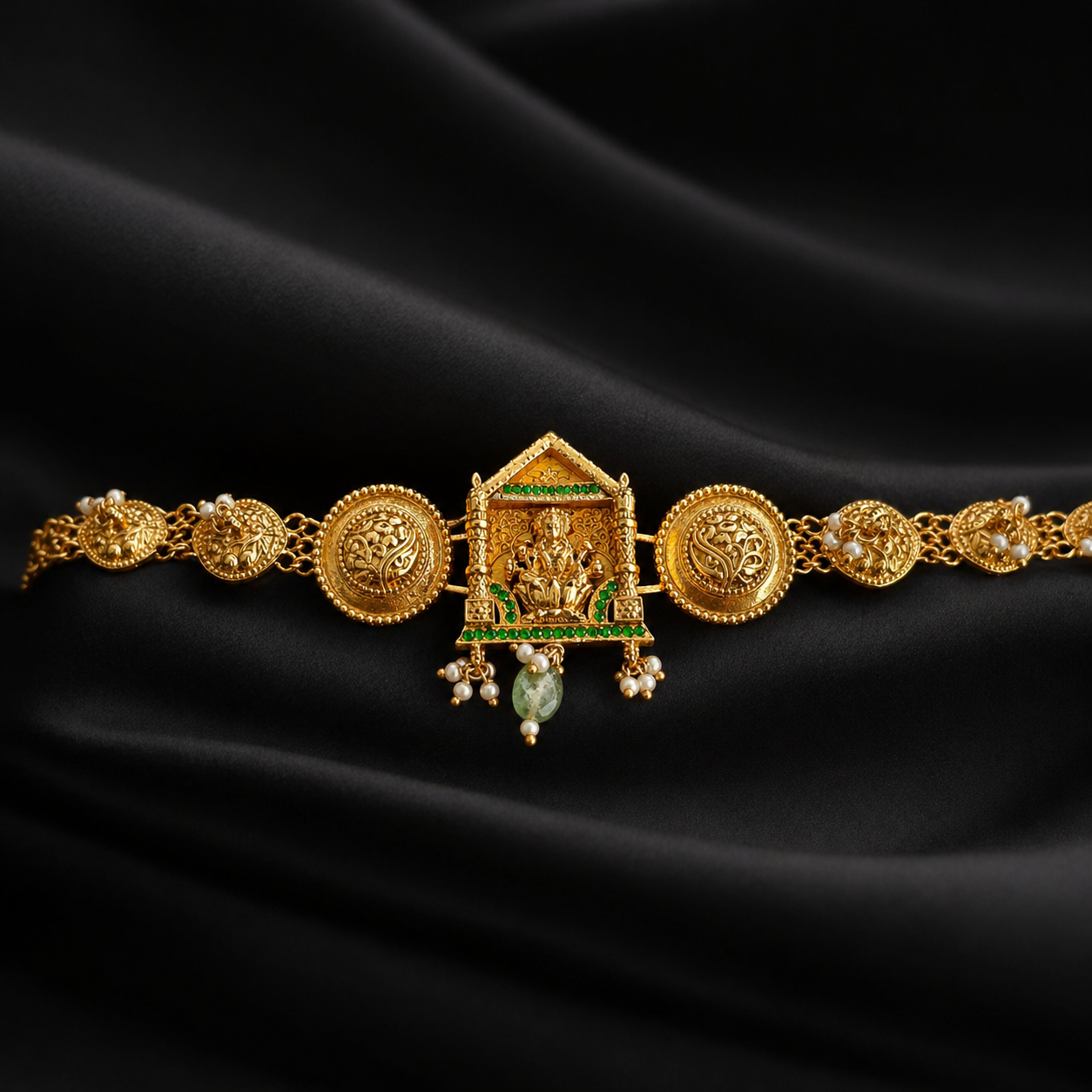 Temple Design Gold Waist Belt