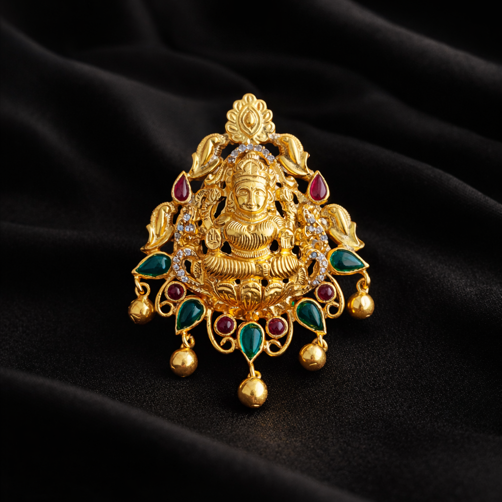 Traditional Goddess Lakshmi Gold Pendant