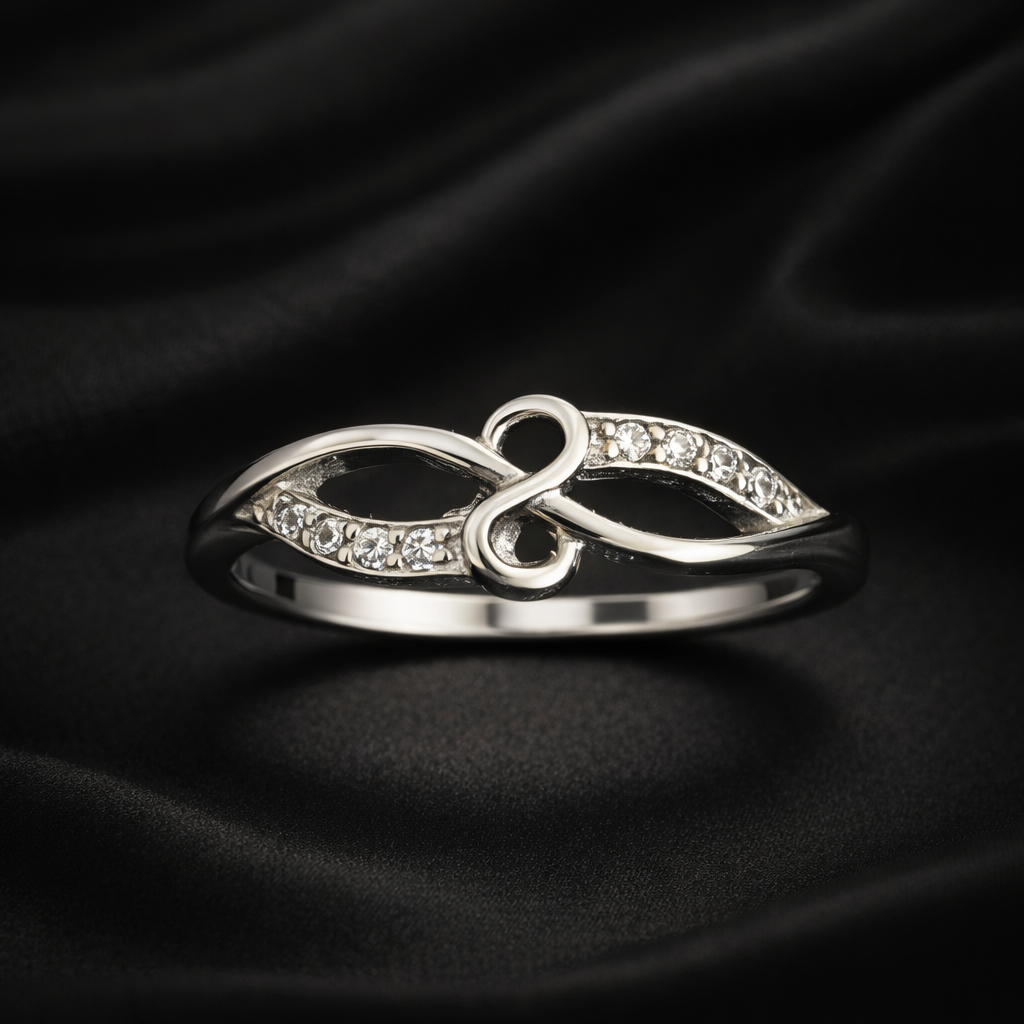 Infinity Silver Diamond Ring