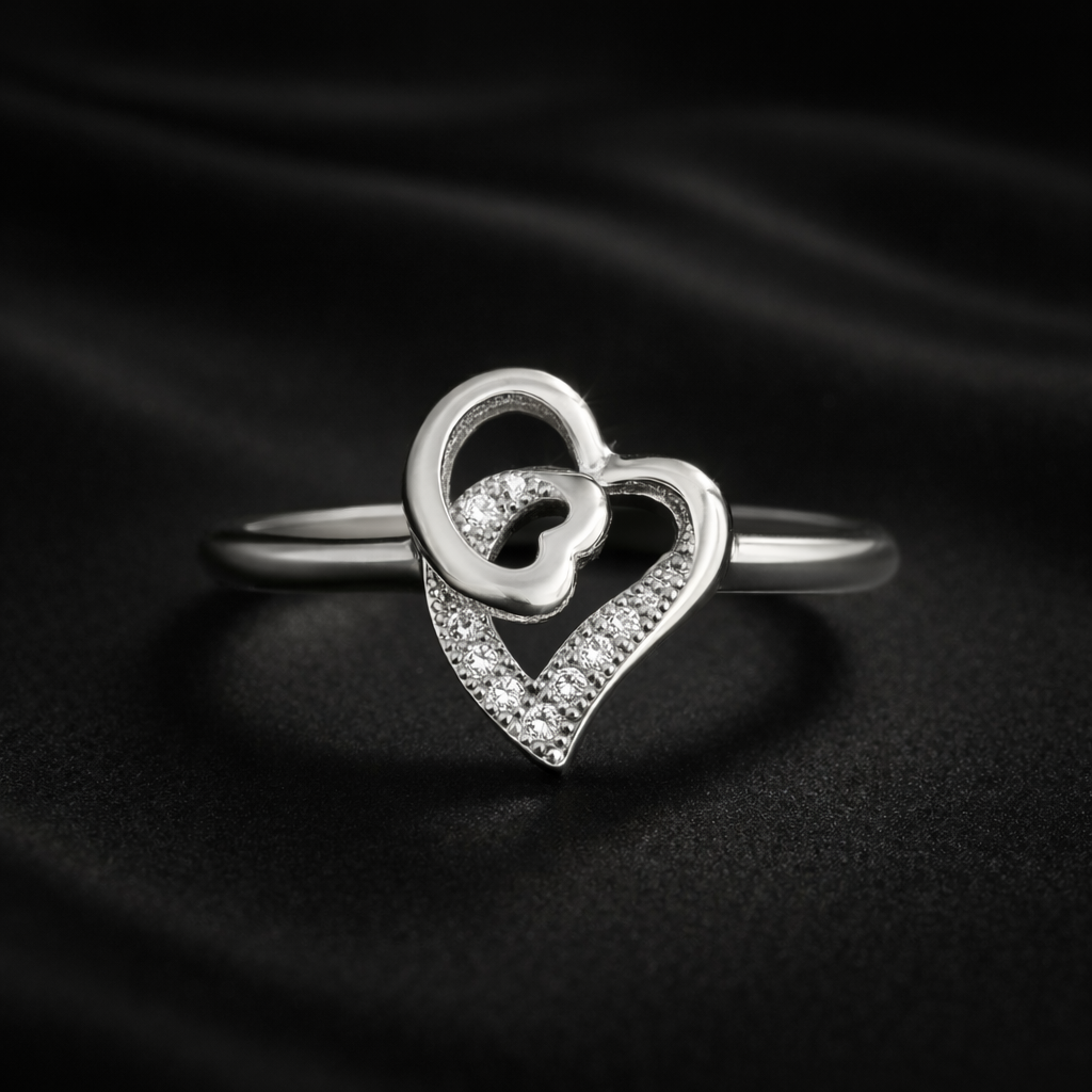 Elegant Heart Silver Ring