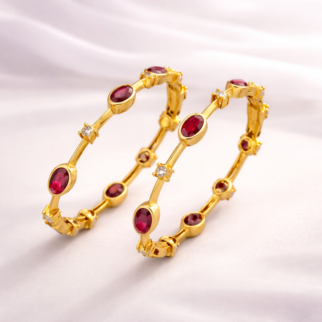 Ruby & Gold Bangles