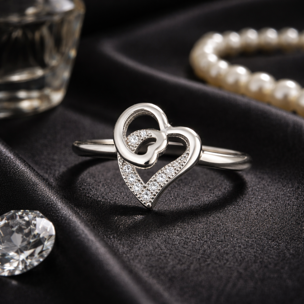 Elegant Heart Silver Ring