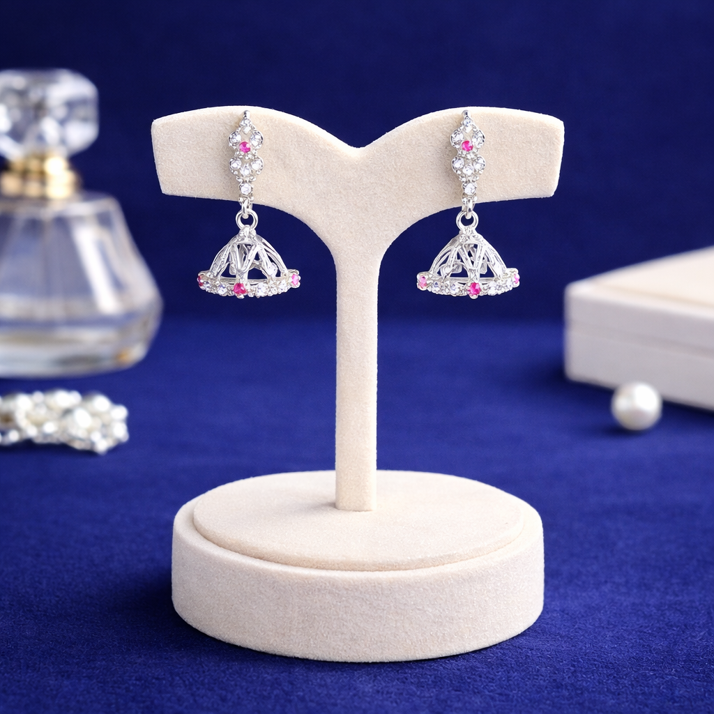 Elegant Silver Crystal Earrings