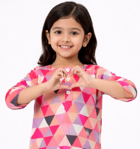 Kids Girls Green Floral Co-Ord Set | Stylish Top & Pant Outfit