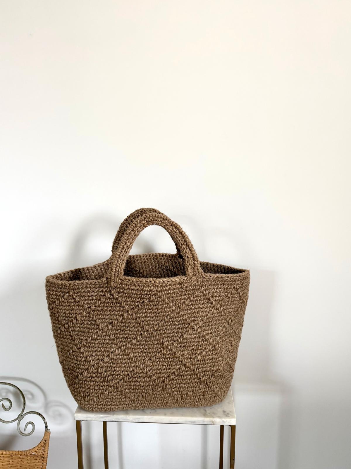 Sac Cabas Jute Damier
