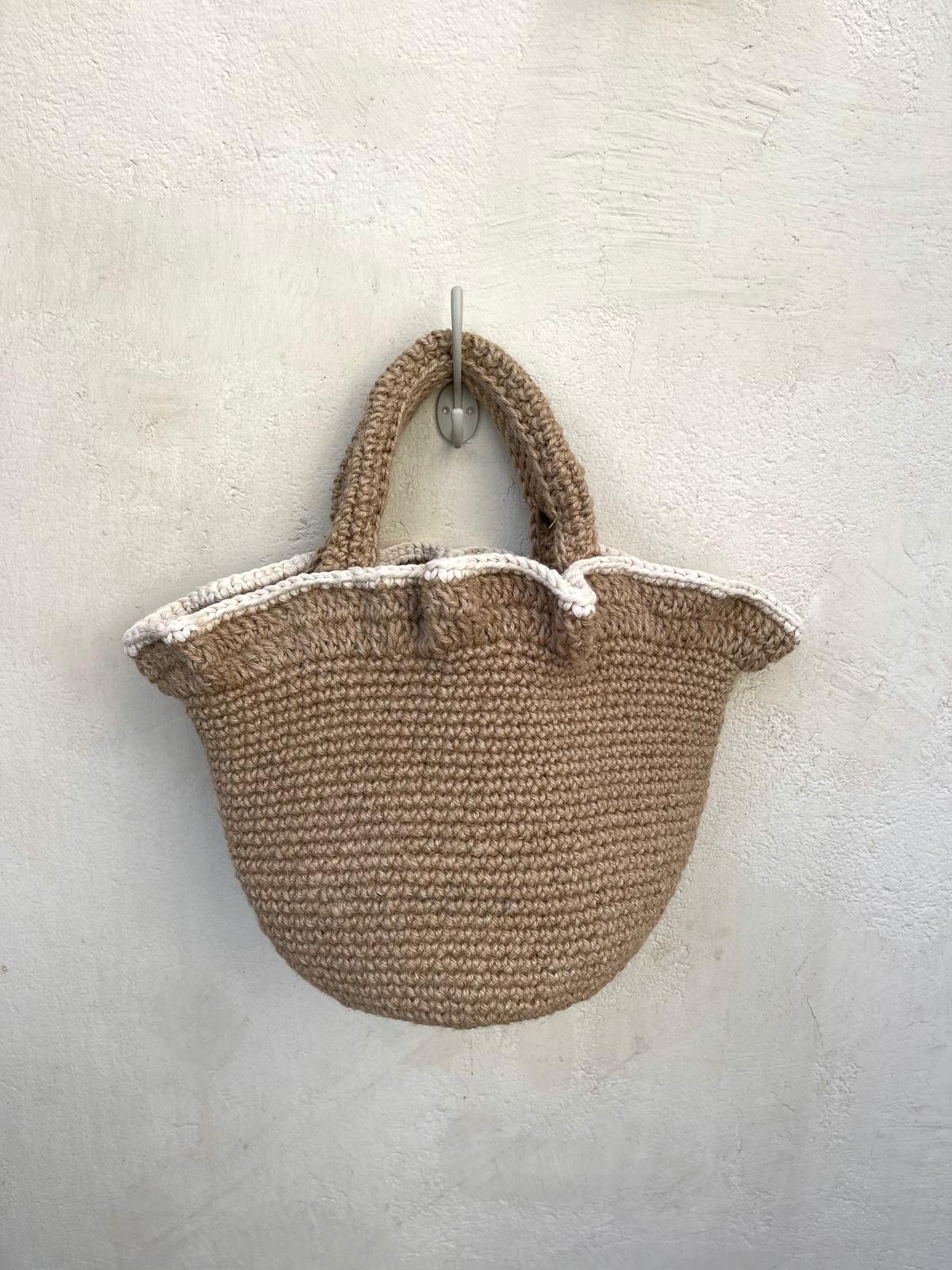 Sac Jute Sceau Volant Crème
