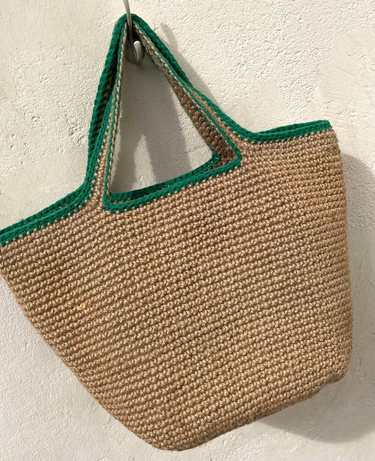 Sac Cabas Jute Vert
