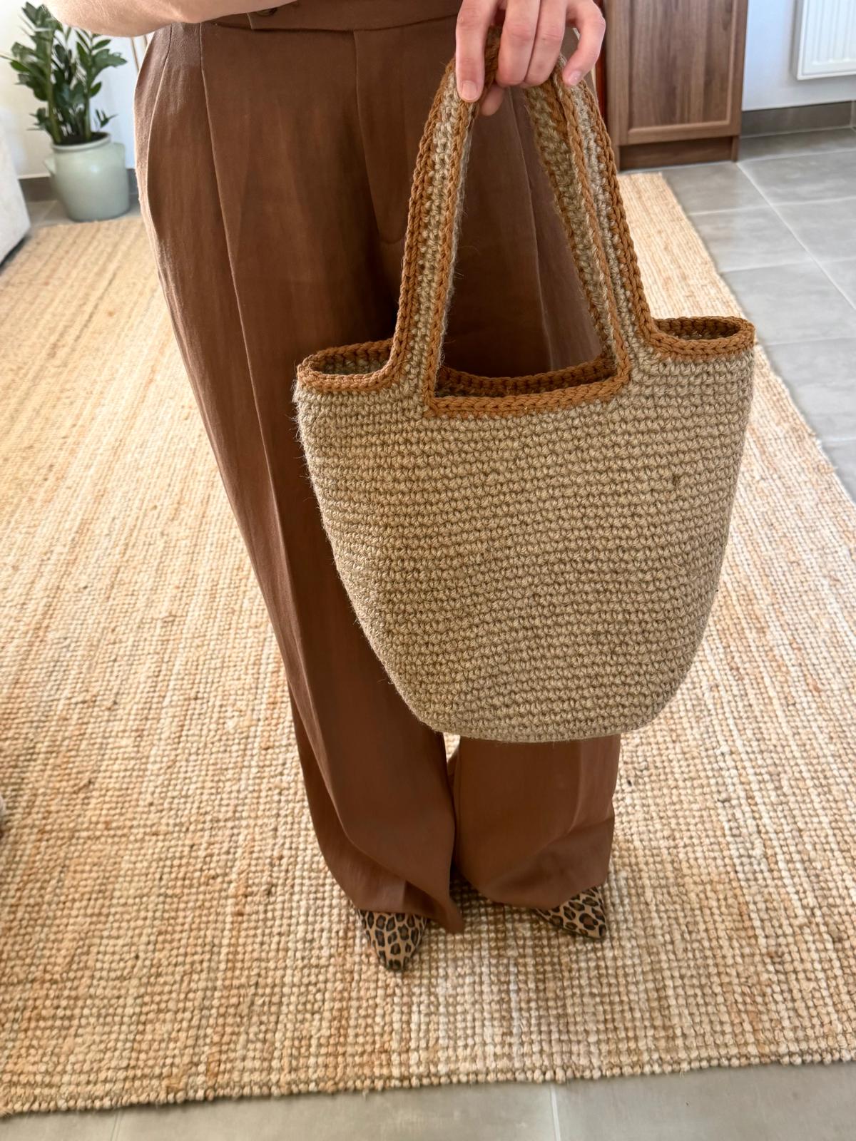 Sac Jute Haut Marron