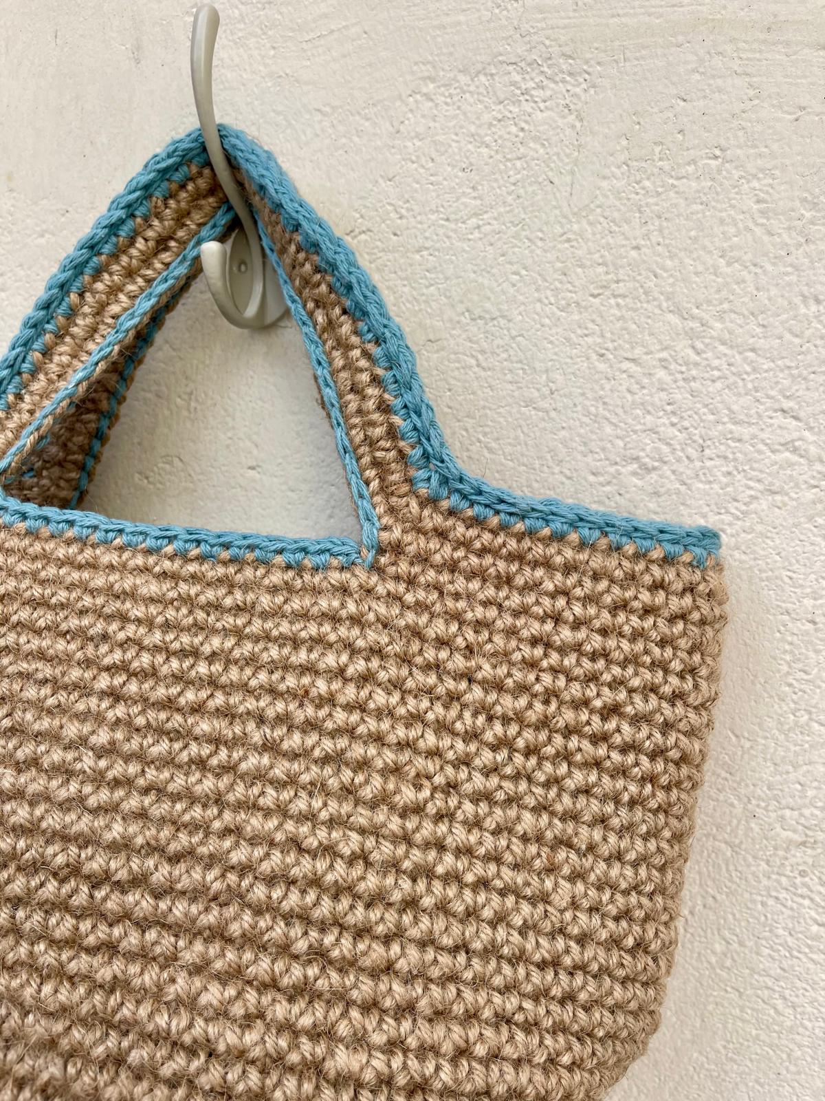 Sac Cabas Jute Bleu Ciel