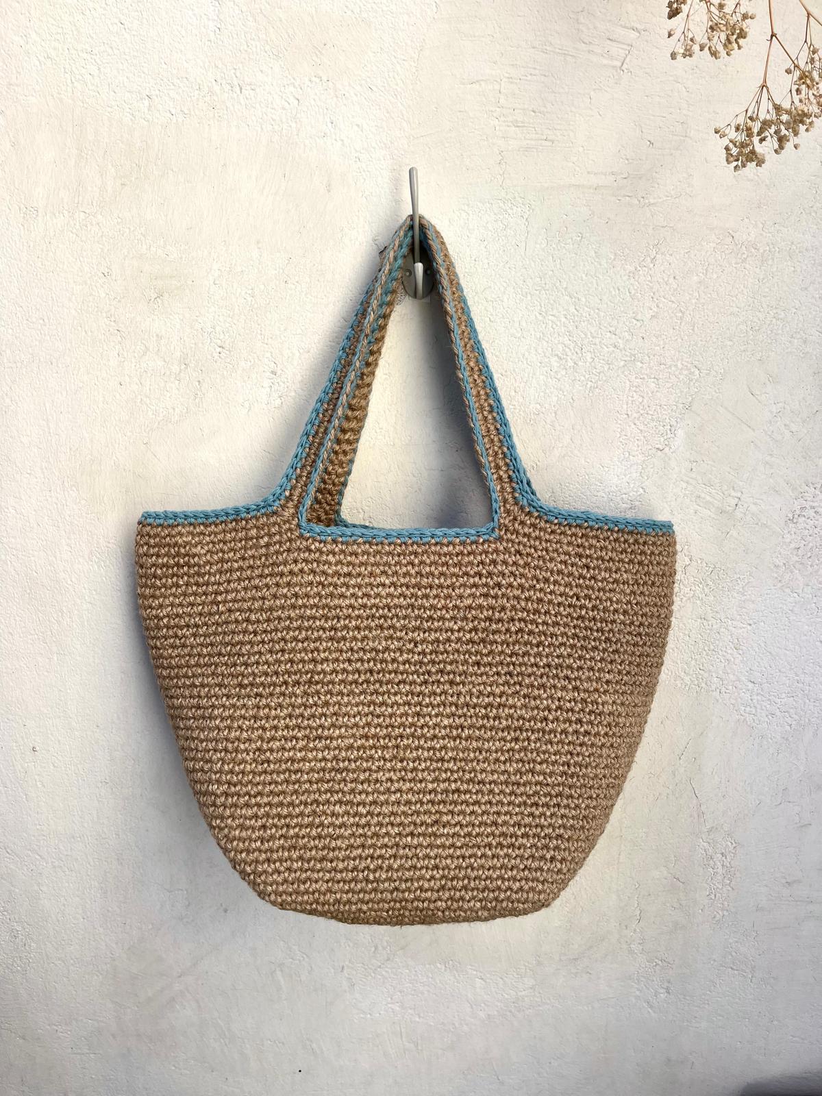 Sac Cabas Jute Bleu Ciel