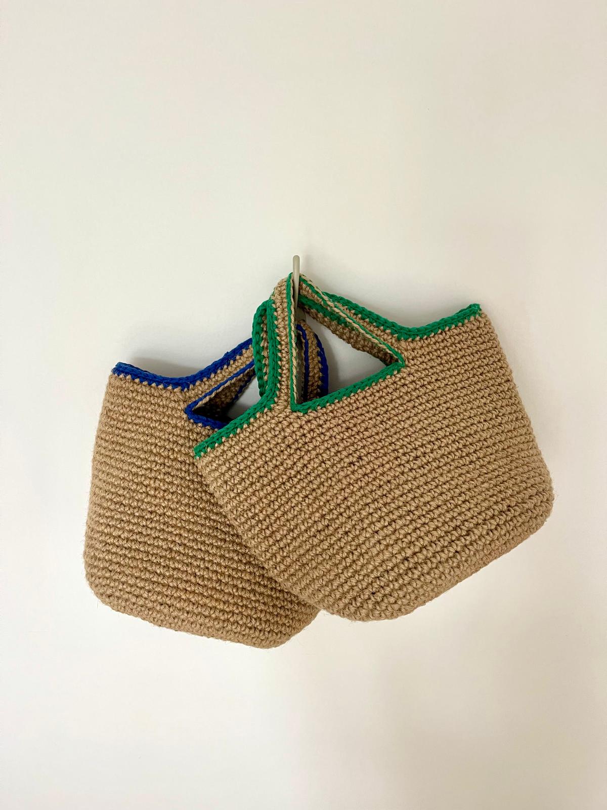 Sac Jute Cabas Vert