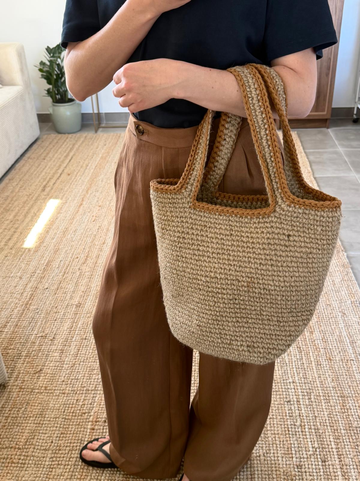 Sac Jute Haut Marron