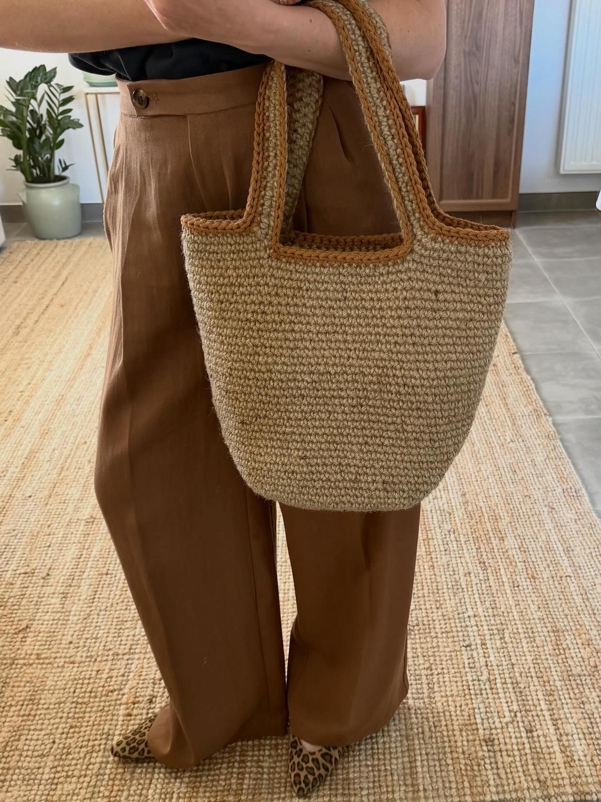 Sac Jute Haut Marron